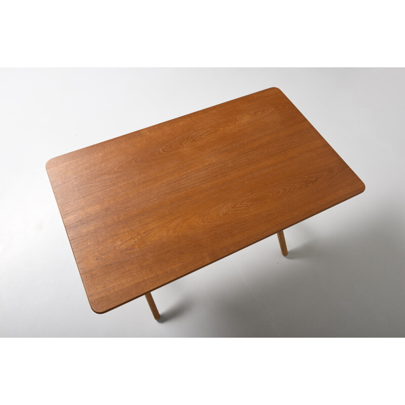 Andreas Tuck "AT308" coffee table in teak, oak & brass, H J WEGNER - 1950s