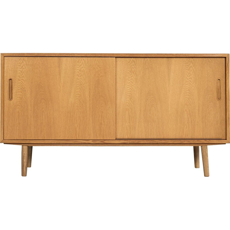 Small Midcentury Danish Sideboard in Oak with 2 sliding doors by Hundevad 1960s