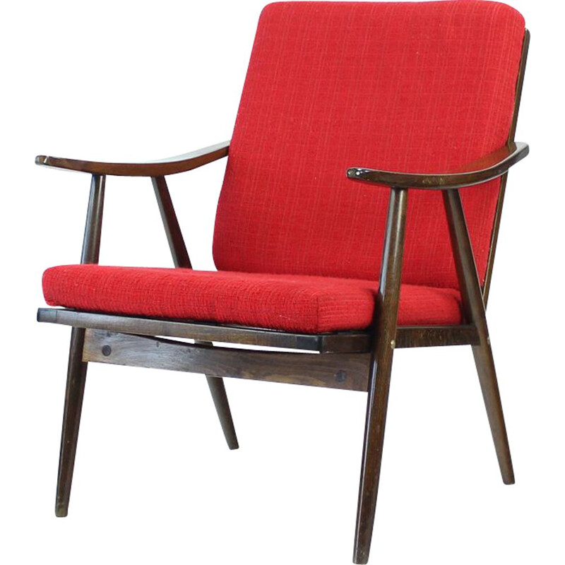 Midcentury Armchair By Ton, Czechoslovakia, Circa 1960