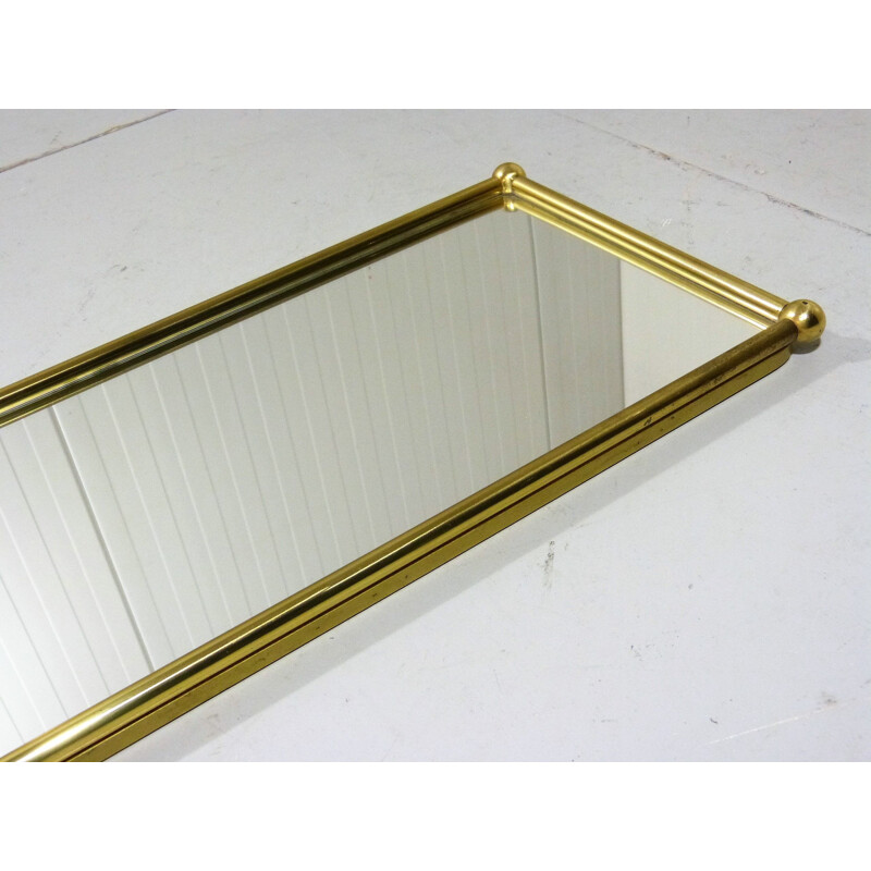 Vintage Brass Wall Mirror 1960