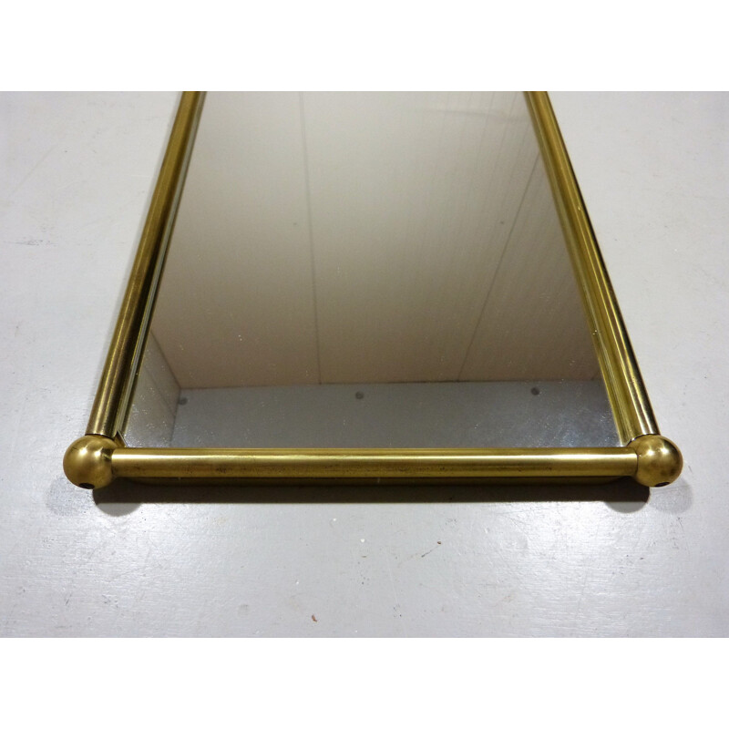 Vintage Brass Wall Mirror 1960