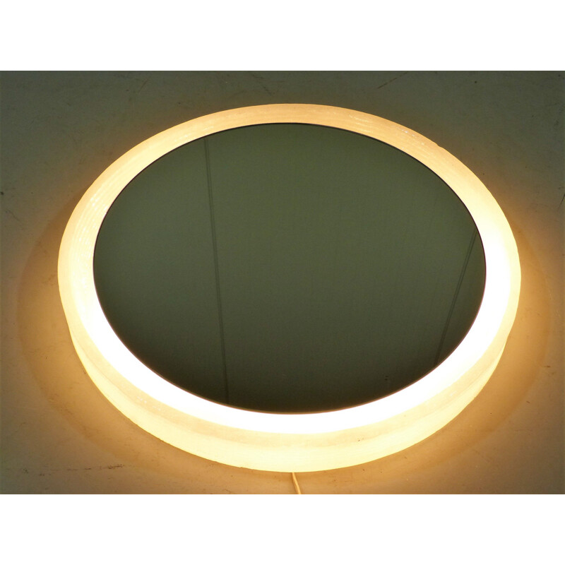 Vintage Round illuminated mirror, Germany 1960
