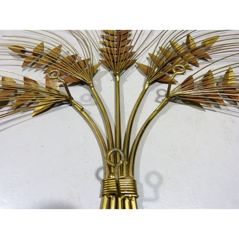 Pair of vintage brass wall decorations, 1960
