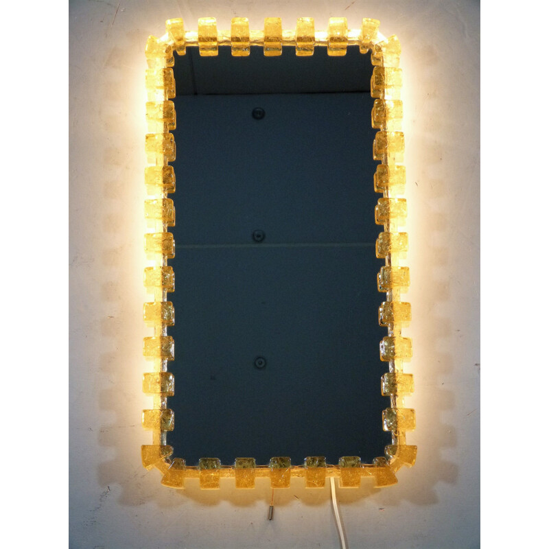 Vintage Illuminated Rectangular Mirror by Hillebrand, Germany 1960