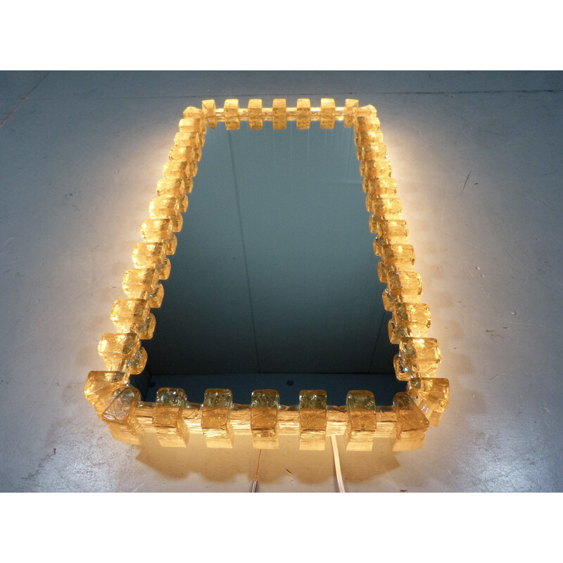 Vintage Illuminated Rectangular Mirror by Hillebrand, Germany 1960