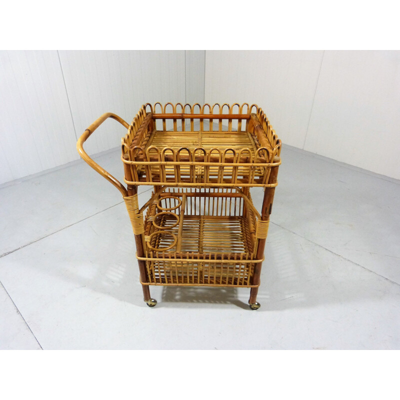 Vintage Rattan Trolley 1960s