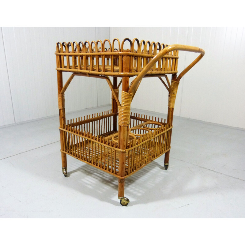 Vintage Rattan Trolley 1960s