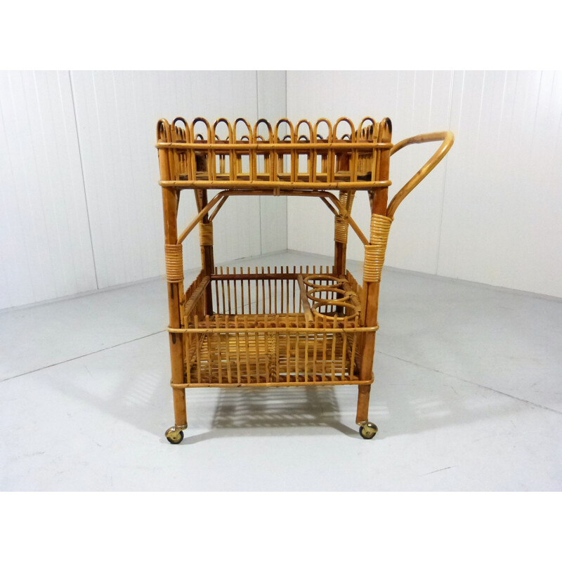 Vintage Rattan Trolley 1960s