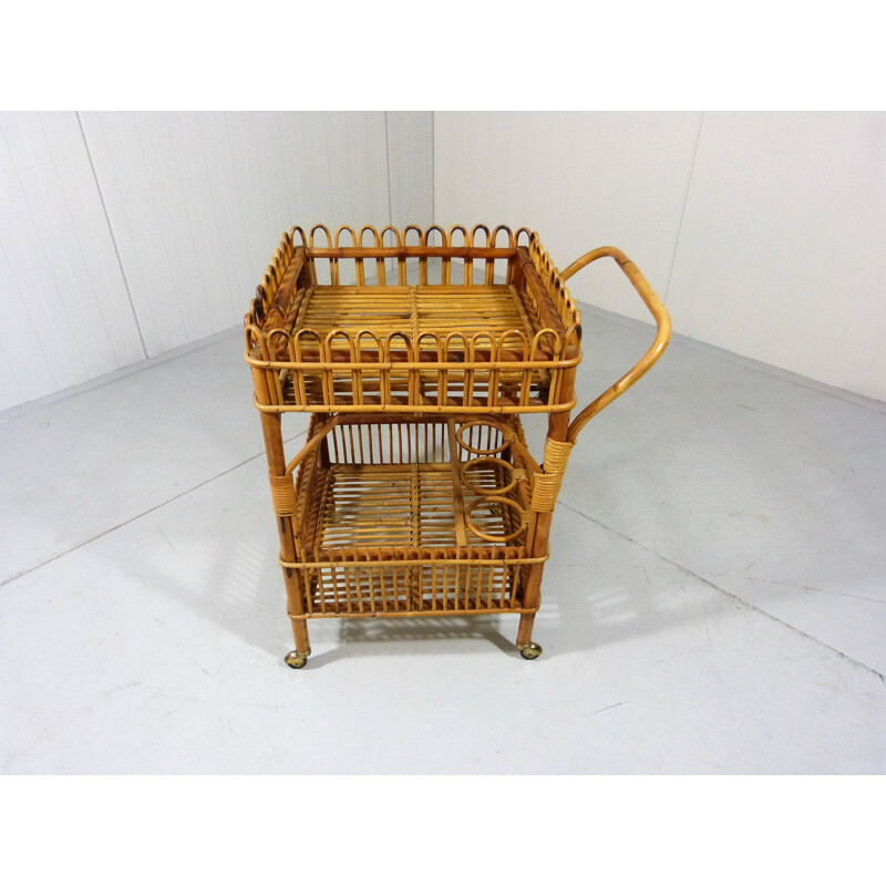 Vintage Rattan Trolley 1960s