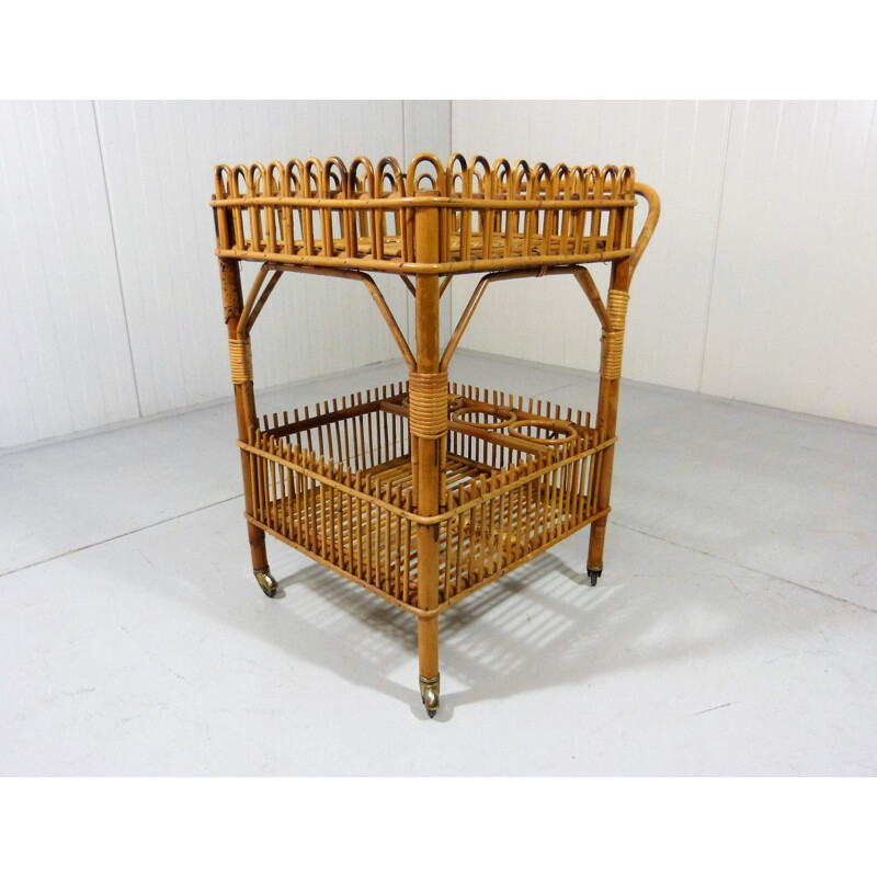 Vintage Rattan Trolley 1960s