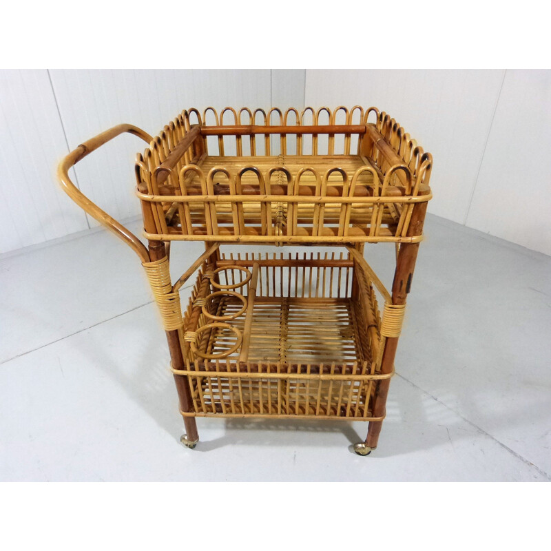 Vintage Rattan Trolley 1960s