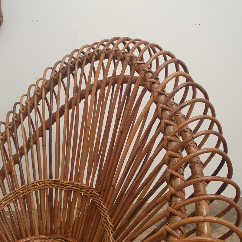 Vintage rattan armchair by Janine Abraham for Edition Rougier 1950