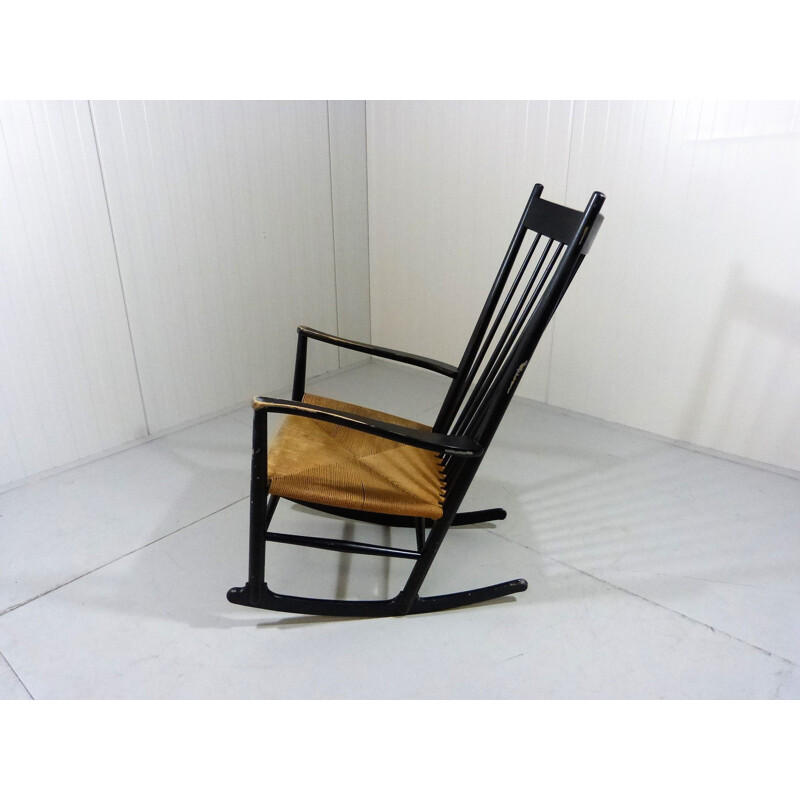 Vintage Rocking chair model J16 by Hans J. Wegner for FDB Møbler, Denmark 1960s