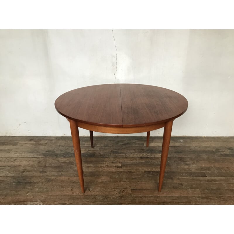 Vintage Scandinavian teak round table, 1960-1970 