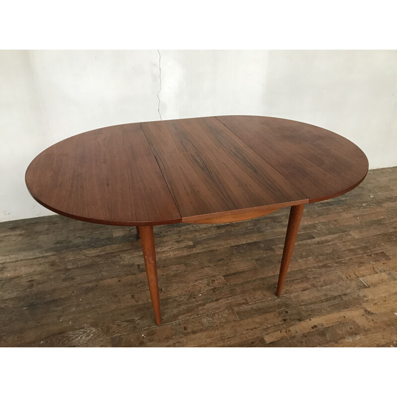 Vintage Scandinavian teak round table, 1960-1970 