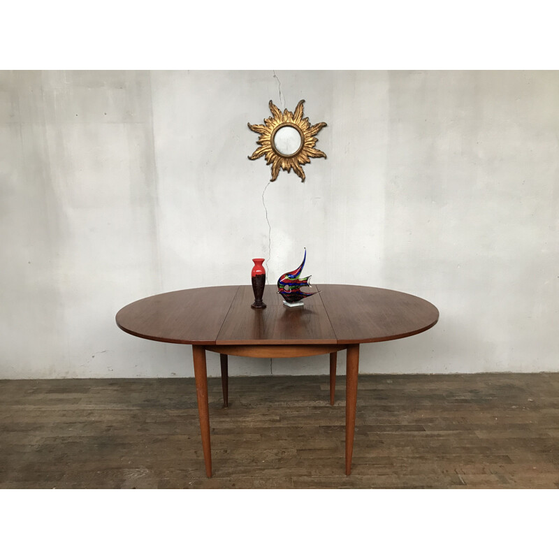 Vintage Scandinavian teak round table, 1960-1970 