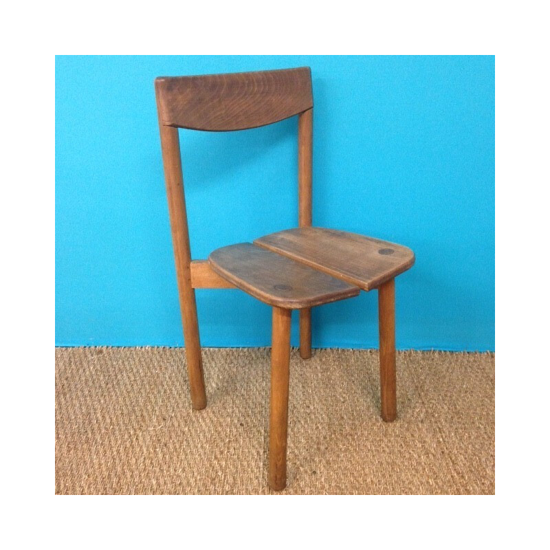 5 chairs in oak, Pierre-DELAYE GAUTIER - 1950s 