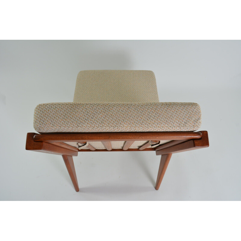 Vintage armchair without armrests beige-chiné, 1970