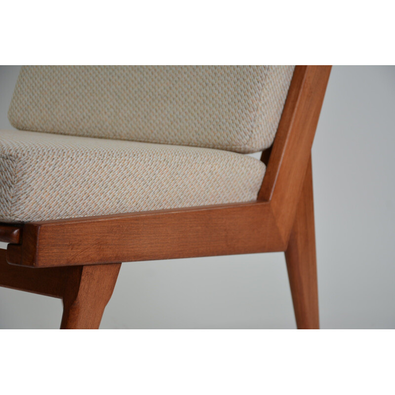 Vintage armchair without armrests beige-chiné, 1970