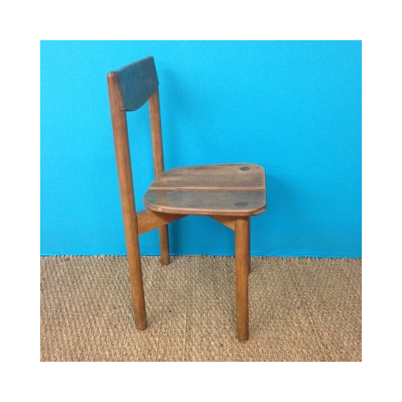 5 chairs in oak, Pierre-DELAYE GAUTIER - 1950s 