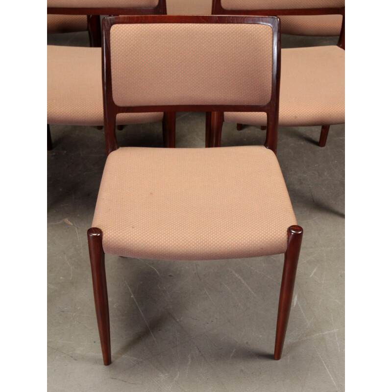 Vintage set of 7 dining chairs in mahogany by Niels Otto Moller, 1960