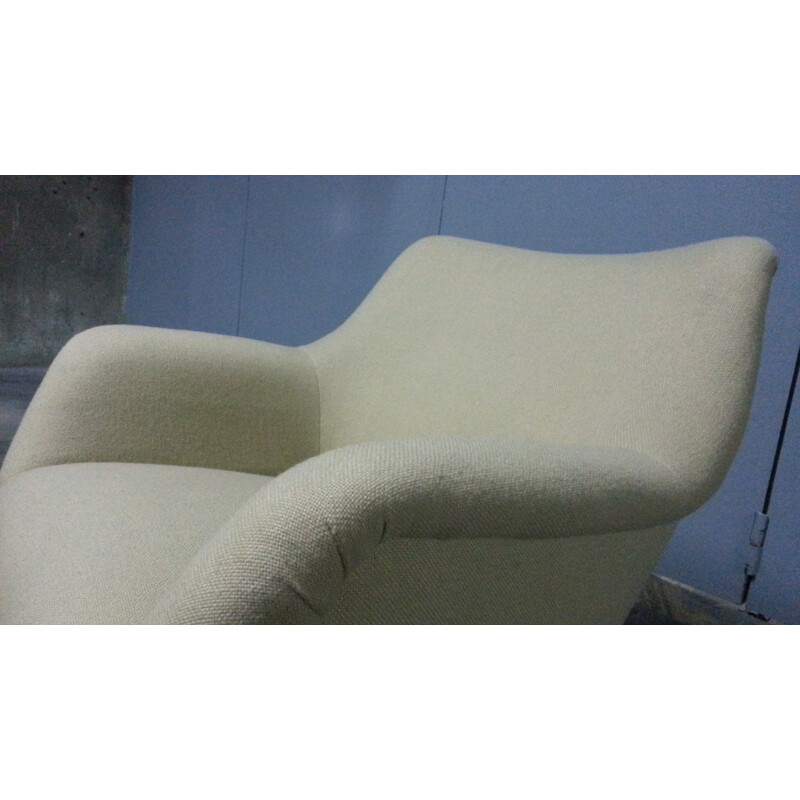 Organic style beige armchair - 1950s