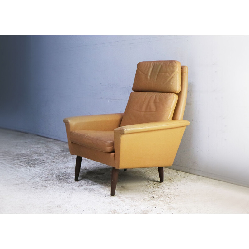 Vintage Danish leather armchair, 1960s 