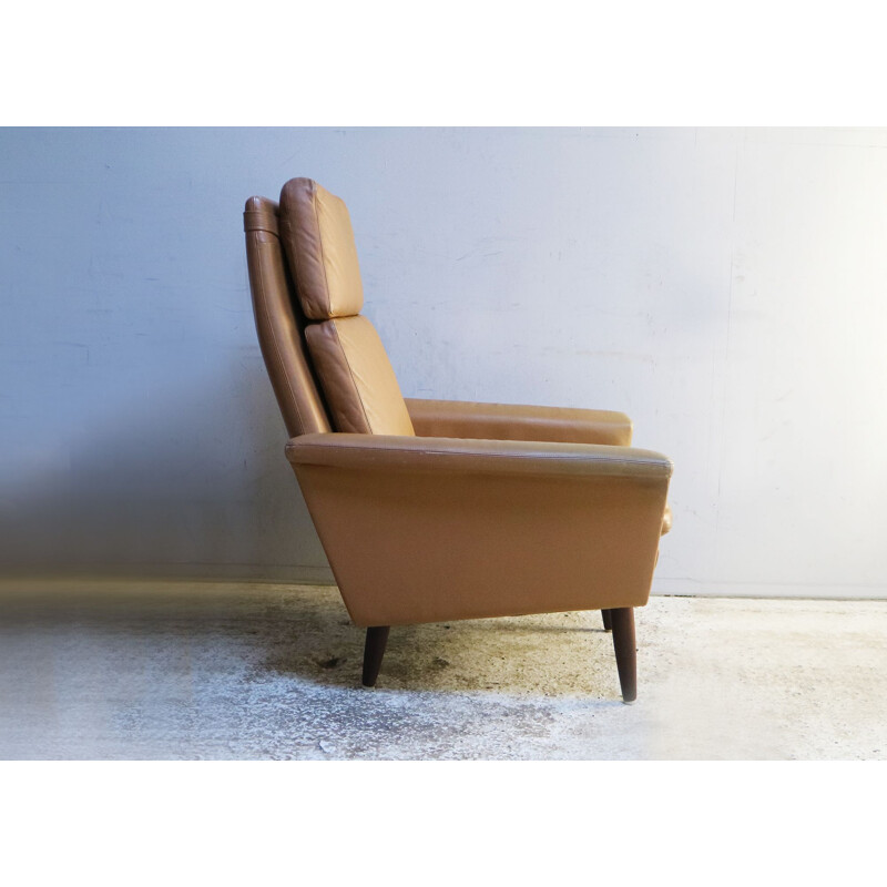 Fauteuil en cuir danois vintage, 1960 