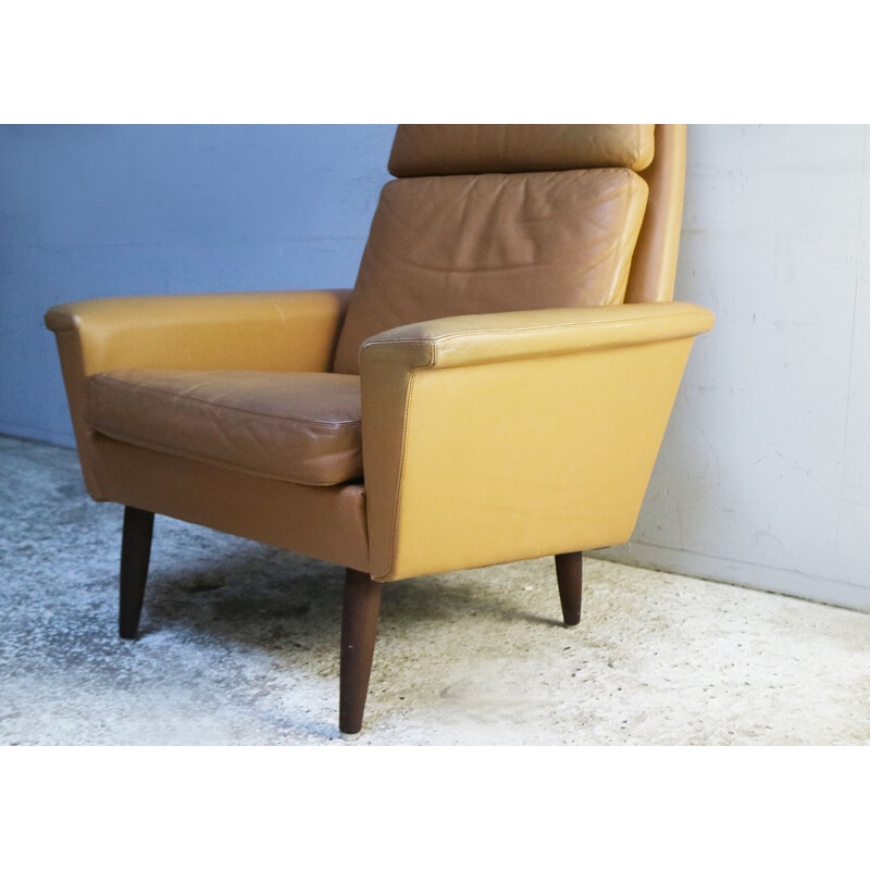 Vintage Danish leather armchair, 1960s 