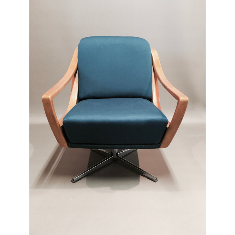 Fauteuil pivotant Design scandinave 1950.