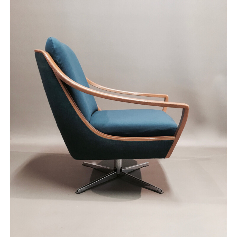 Fauteuil pivotant Design scandinave 1950.