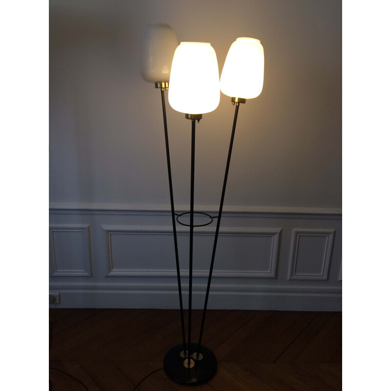 Vintage Italian floor lamp with opaline, 1960