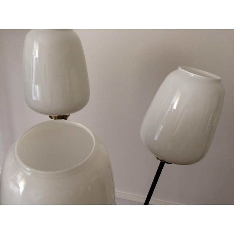 Vintage Italian floor lamp with opaline, 1960