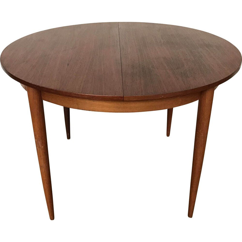 Vintage Scandinavian teak round table, 1960-1970 