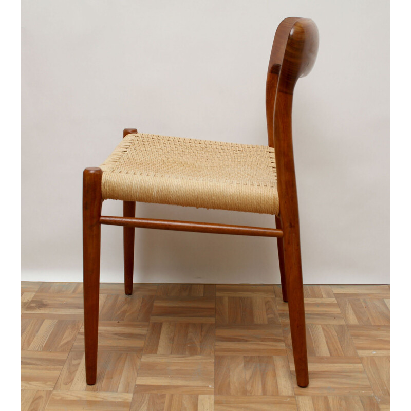 Vintage teak chair by Niels Möller, Model 75, 1960s 