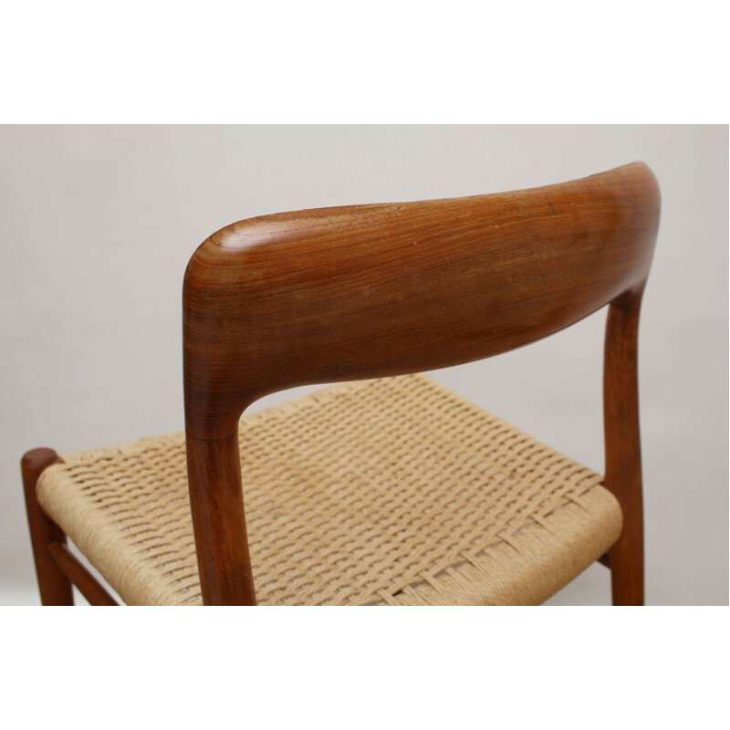 Vintage teak chair by Niels Möller, Model 75, 1960s 