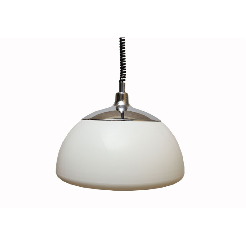 Vintage white plastic pendant lamp, 1970