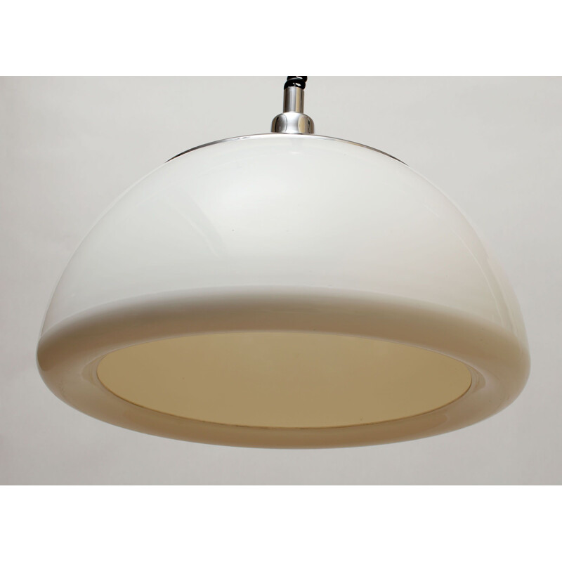 Vintage white plastic pendant lamp, 1970