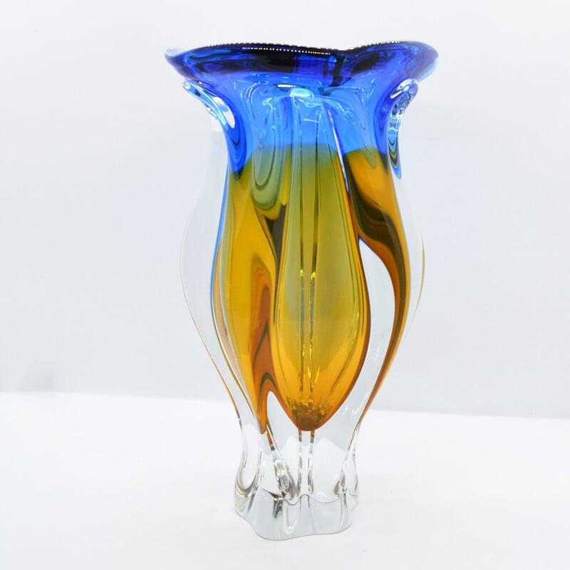 Vintage vase by J. Hospodka for Chribska Sklarna, Czechoslovakia, 1960s