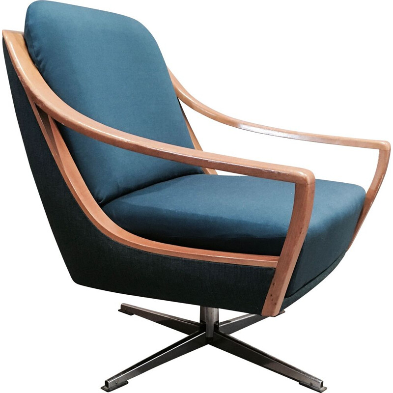 Fauteuil pivotant Design scandinave 1950.