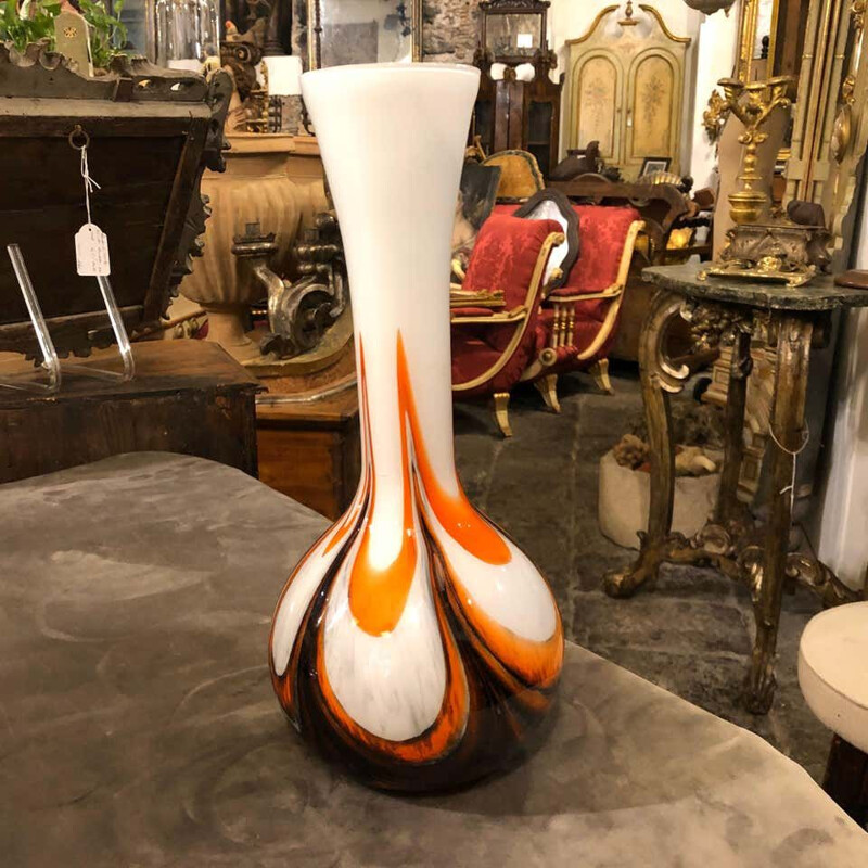 Vintage opaline vase, Italy, 1970s