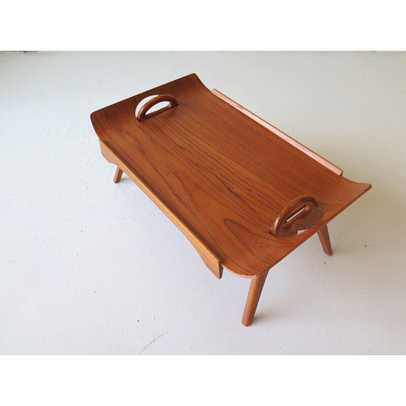 Plateau pliable vintage en teck