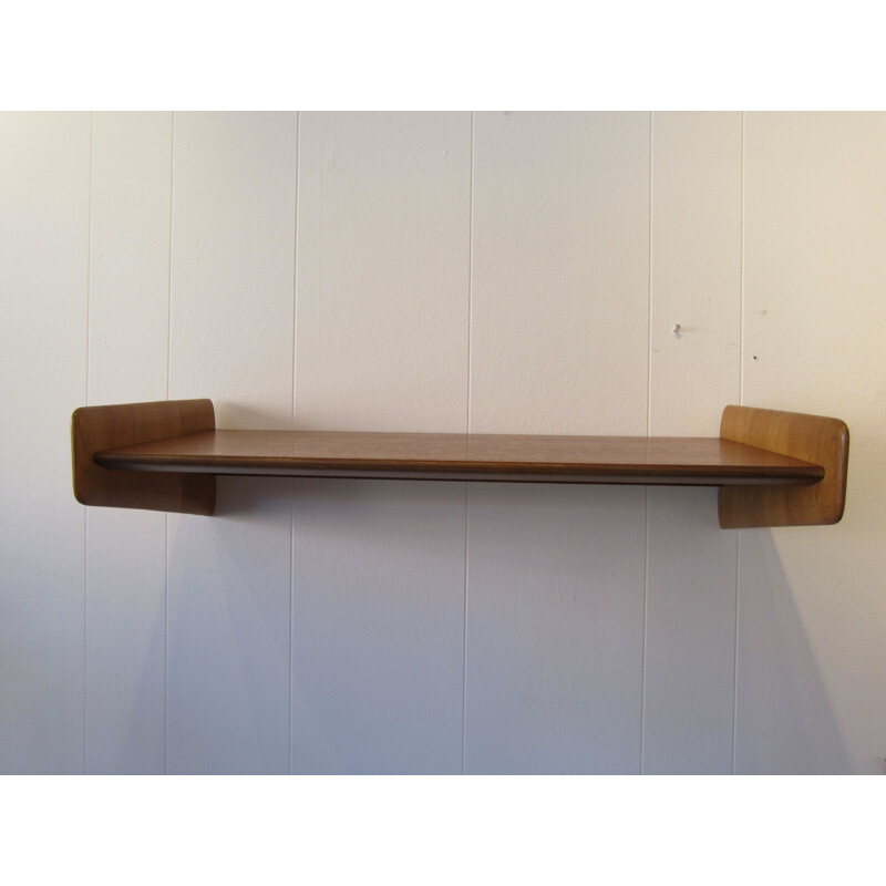 Scandinavian teak wall shelf