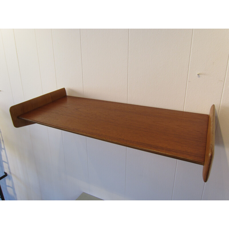 Scandinavian teak wall shelf