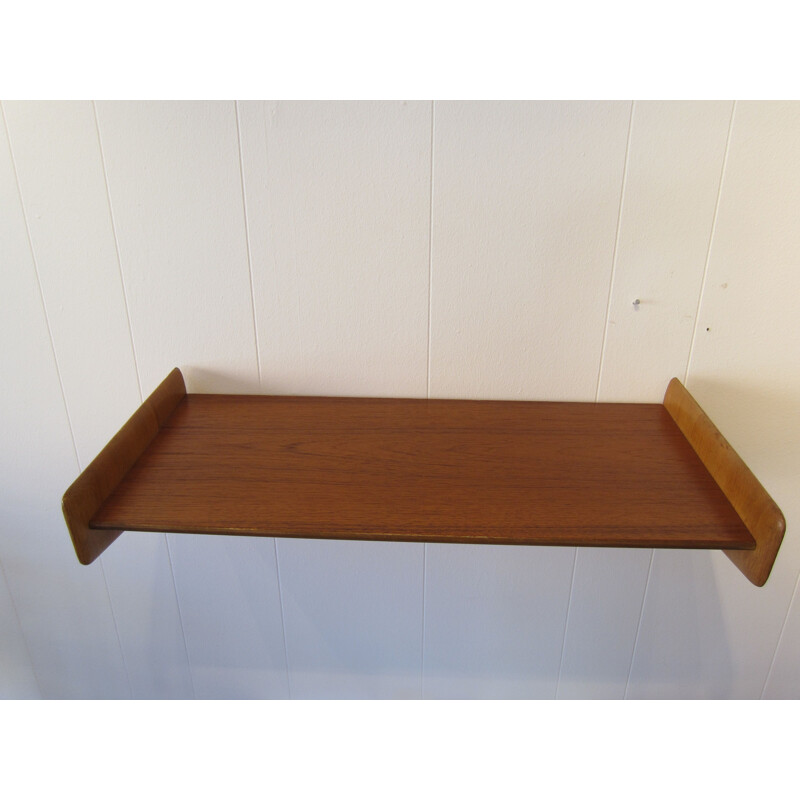 Scandinavian teak wall shelf