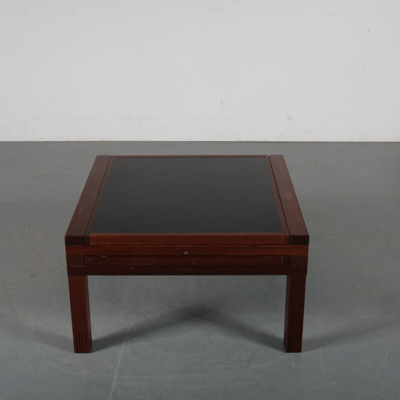 Table basse vintage polyvalente conçue par Bernard Vuarnesson, fabriquée par Belatto en Italie 1980