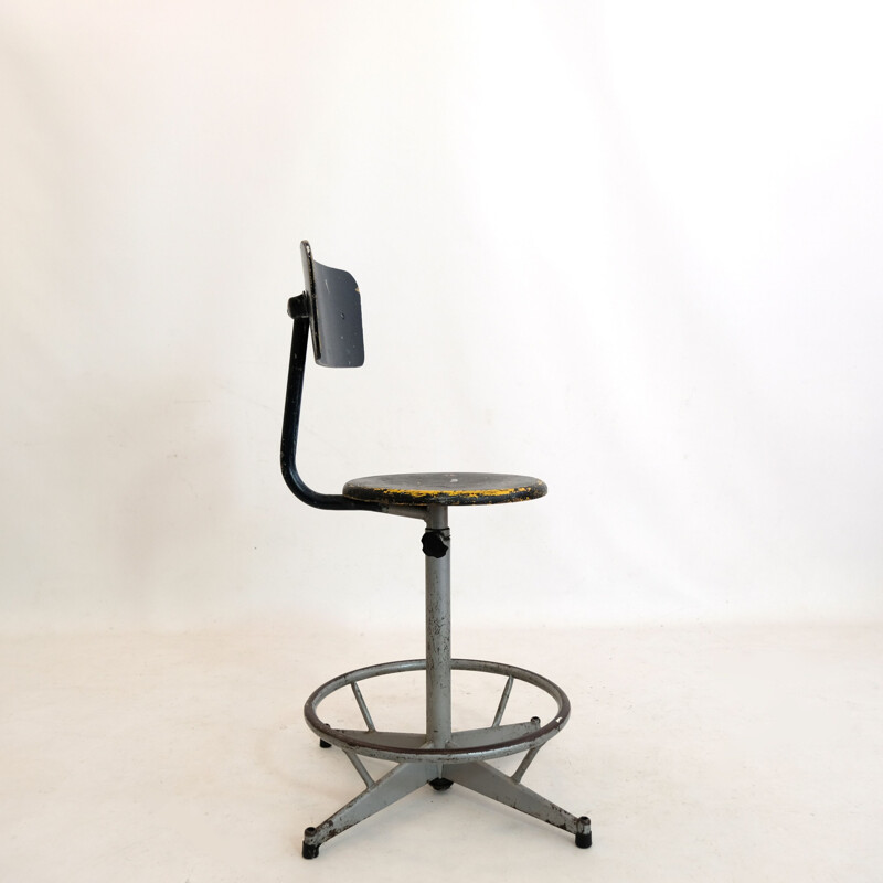 Vintage adjustable workshop chair, 1960-1970s