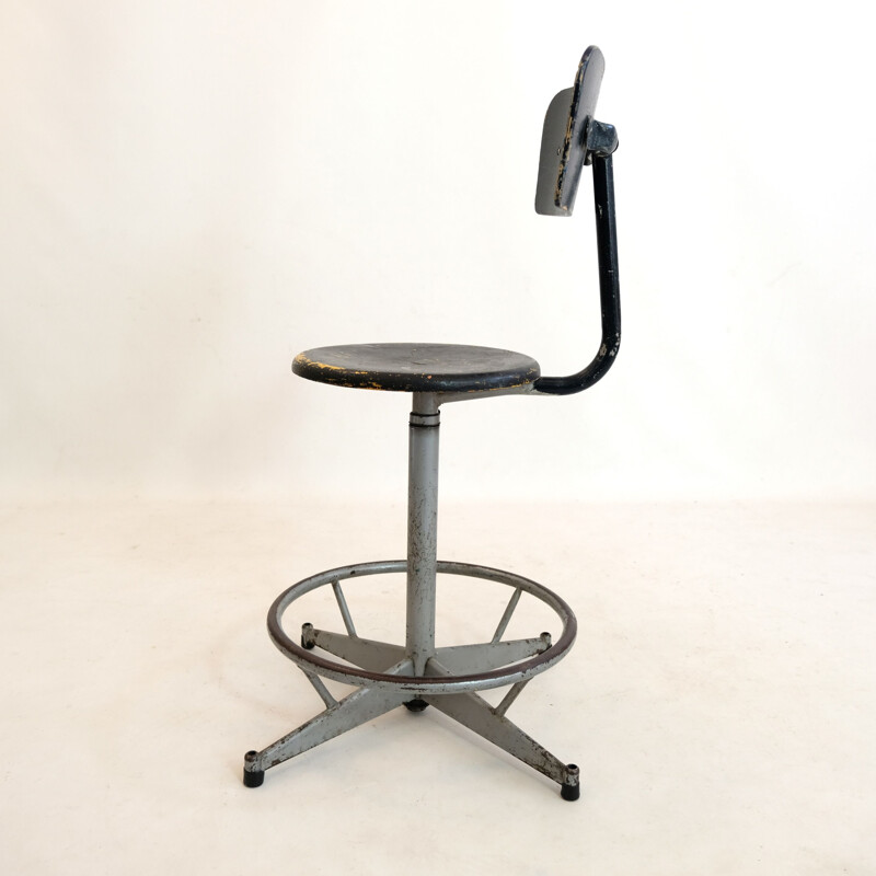 Vintage adjustable workshop chair, 1960-1970s