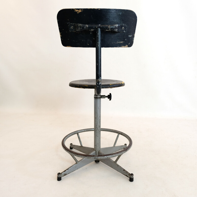 Vintage adjustable workshop chair, 1960-1970s