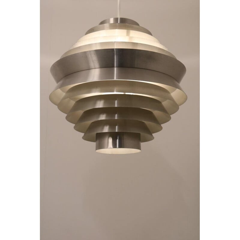 Grande suspension vintage en aluminium par Raak, Pays-Bas, 1960